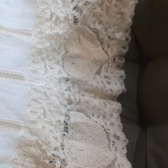 COPY💃BOHO WEDDING NWT Sue Wong White Lace Strappy Dress Crochet HEART Applique - Picture 10 of 17